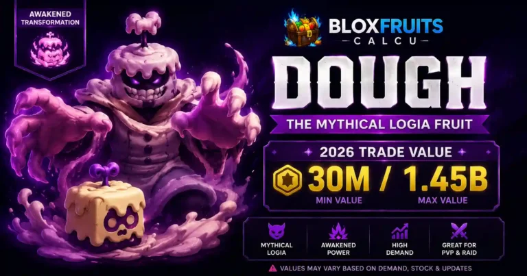 Dough fruit awakened transformation in combat stance, Blox Fruits